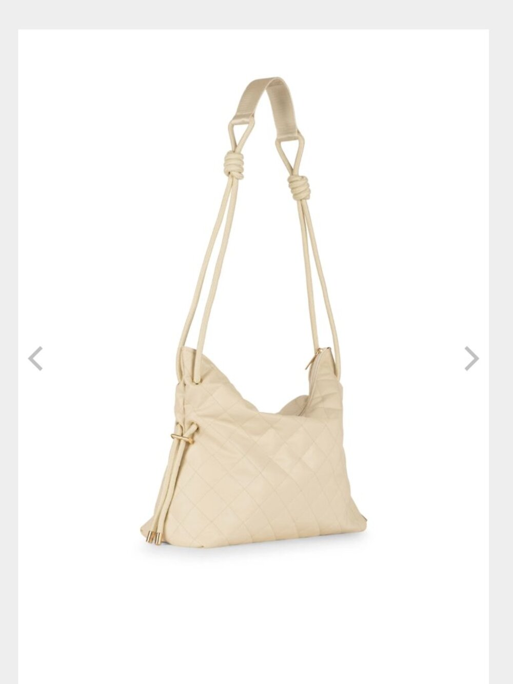 Haute Shore Stacey Adjustable Convertible Quilted Cream Shoulder Crossbody Bag